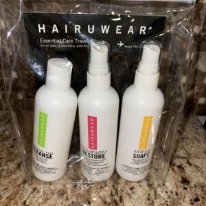HairUWear Essential Care Travel Kit - Shampoo, Conditioner & Spray 3.4 Oz